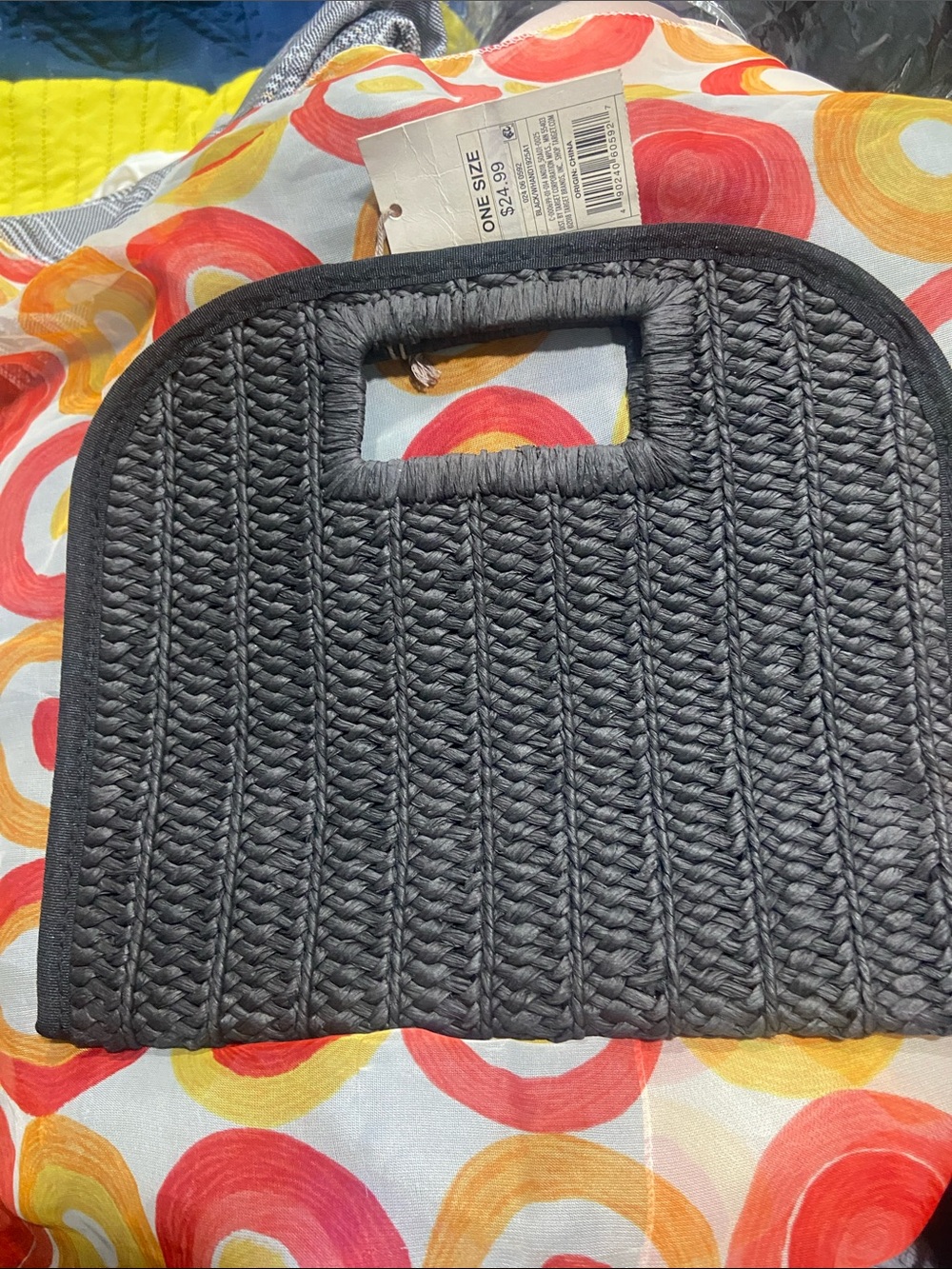 a new day Gray Woven Tote with Cut-Out Handle